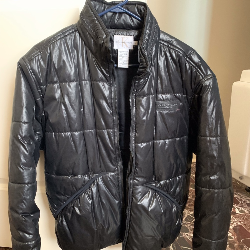Women's Black Calvin Klein Puffer Jacket, Size L